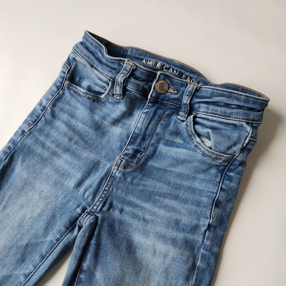 American Eagle Womens Stretch Skinny Blue Jeans Denim Size 0 - Picture 9 of 14
